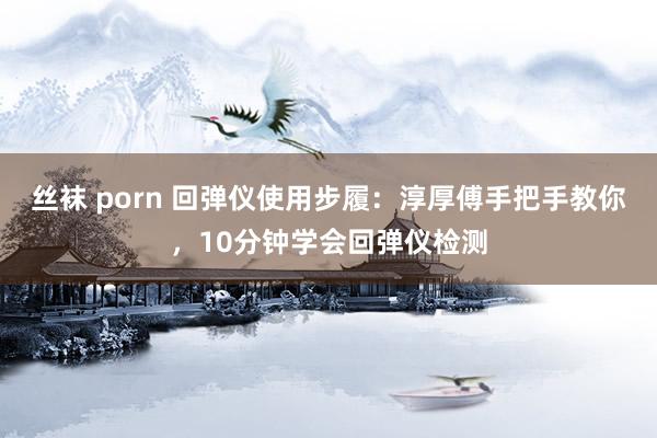 丝袜 porn 回弹仪使用步履：淳厚傅手把手教你，10分钟学会回弹仪检测