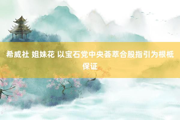 希威社 姐妹花 以宝石党中央荟萃合股指引为根柢保证