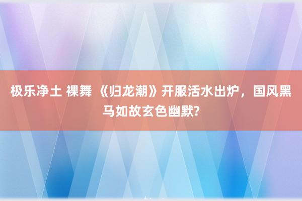 极乐净土 裸舞 《归龙潮》开服活水出炉，国风黑马如故玄色幽默?