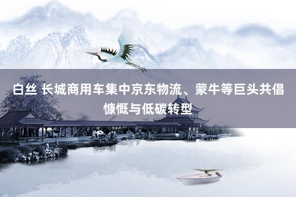 白丝 长城商用车集中京东物流、蒙牛等巨头共倡慷慨与低碳转型