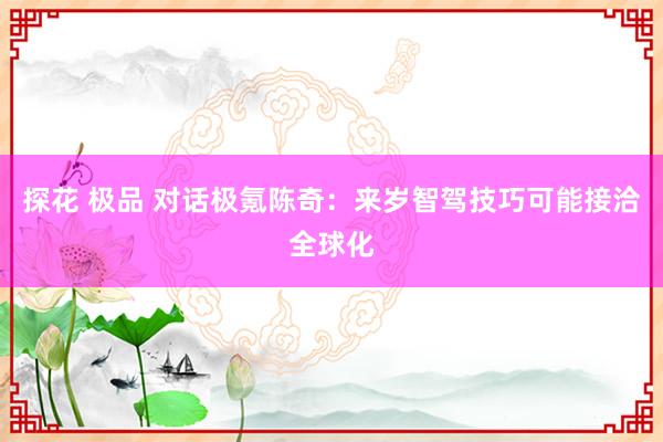 探花 极品 对话极氪陈奇：来岁智驾技巧可能接洽全球化