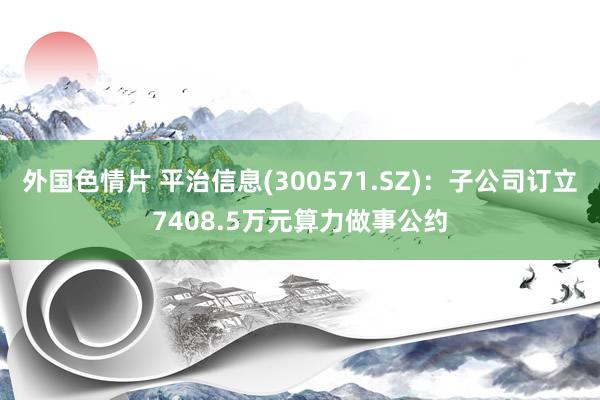 外国色情片 平治信息(300571.SZ)：子公司订立7408.5万元算力做事公约