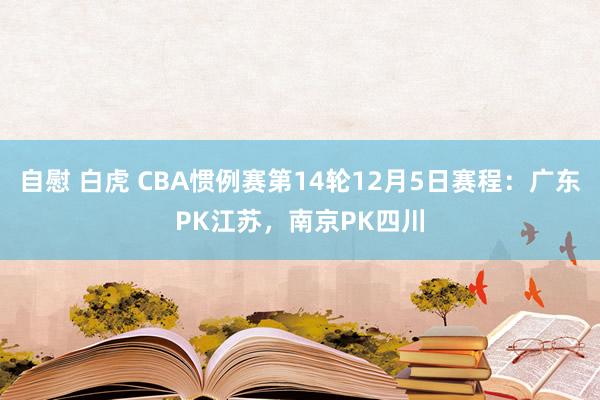 自慰 白虎 CBA惯例赛第14轮12月5日赛程：广东PK江苏，南京PK四川