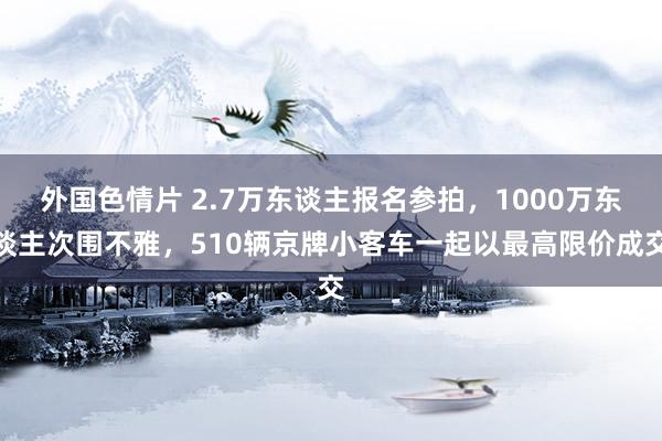 外国色情片 2.7万东谈主报名参拍，1000万东谈主次围不雅，510辆京牌小客车一起以最高限价成交