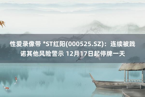 性爱录像带 *ST红阳(000525.SZ)：连续被践诺其他风险警示 12月17日起停牌一天