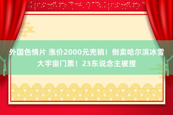 外国色情片 涨价2000元兜销！倒卖哈尔滨冰雪大宇宙门票！23东说念主被捏