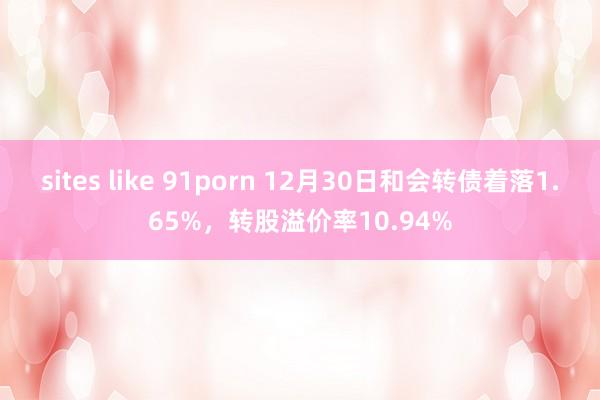 sites like 91porn 12月30日和会转债着落1.65%，转股溢价率10.94%