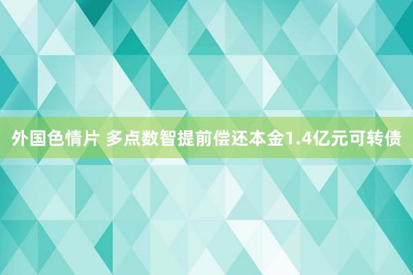 外国色情片 多点数智提前偿还本金1.4亿元可转债
