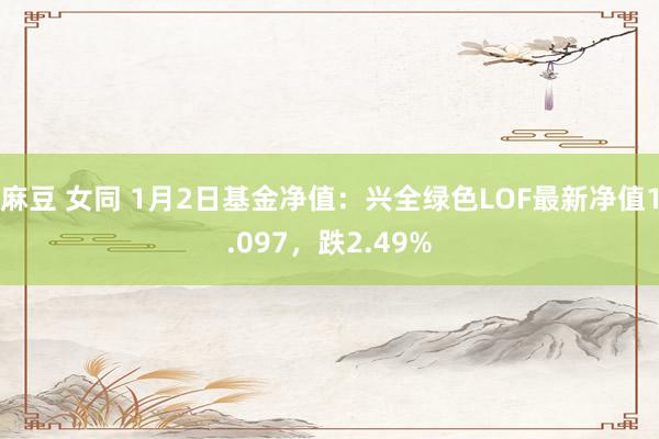 麻豆 女同 1月2日基金净值：兴全绿色LOF最新净值1.097，跌2.49%