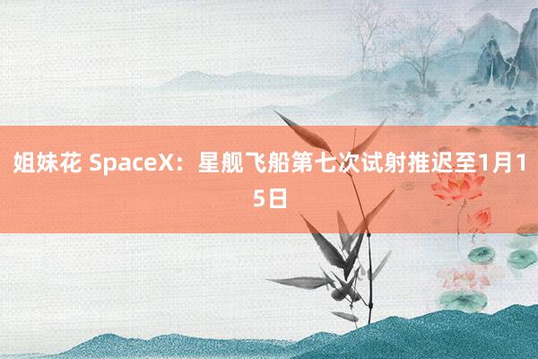 姐妹花 SpaceX：星舰飞船第七次试射推迟至1月15日