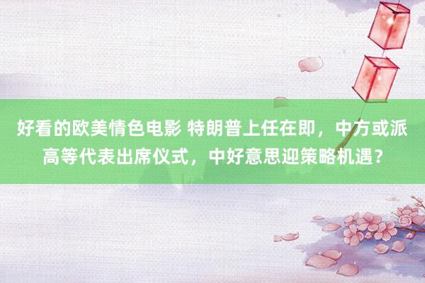 好看的欧美情色电影 特朗普上任在即，中方或派高等代表出席仪式，中好意思迎策略机遇？
