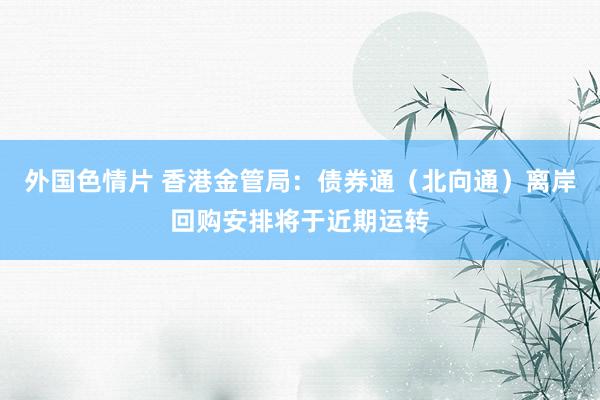 外国色情片 香港金管局：债券通（北向通）离岸回购安排将于近期运转