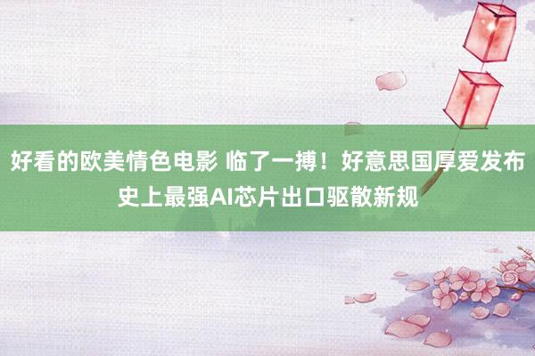 好看的欧美情色电影 临了一搏！好意思国厚爱发布史上最强AI芯片出口驱散新规