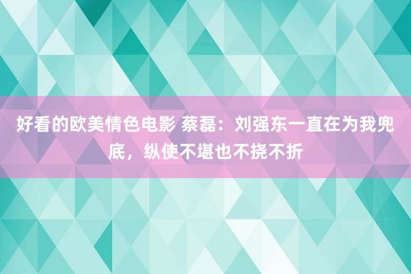 好看的欧美情色电影 蔡磊：刘强东一直在为我兜底，纵使不堪也不挠不折