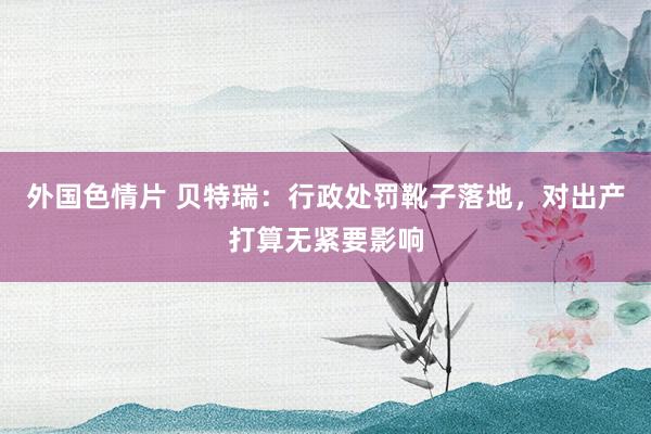 外国色情片 贝特瑞：行政处罚靴子落地，对出产打算无紧要影响