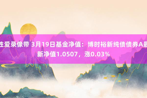 性爱录像带 3月19日基金净值：博时裕新纯债债券A最新净值1.0507，涨0.03%