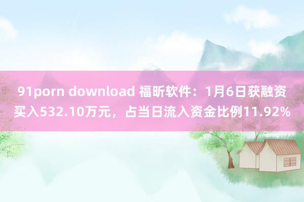 91porn download 福昕软件：1月6日获融资买入532.10万元，占当日流入资金比例11.92%