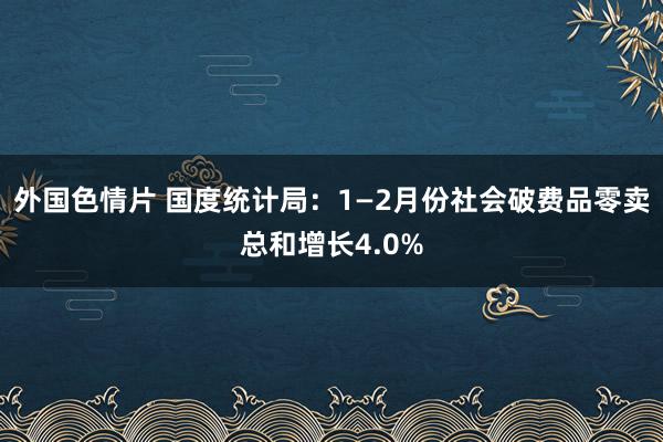 外国色情片 国度统计局：1—2月份社会破费品零卖总和增长4.0%