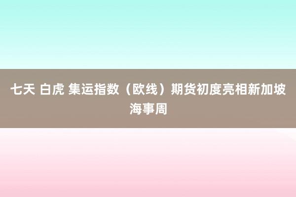 七天 白虎 集运指数（欧线）期货初度亮相新加坡海事周