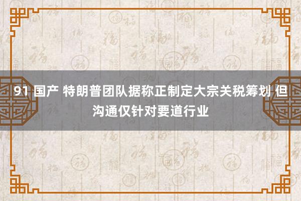 91 国产 特朗普团队据称正制定大宗关税筹划 但沟通仅针对要道行业