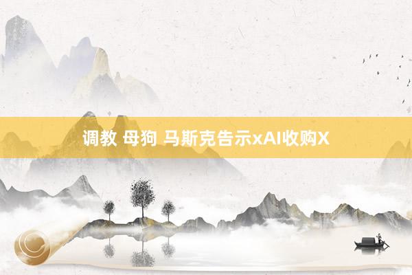 调教 母狗 马斯克告示xAI收购X