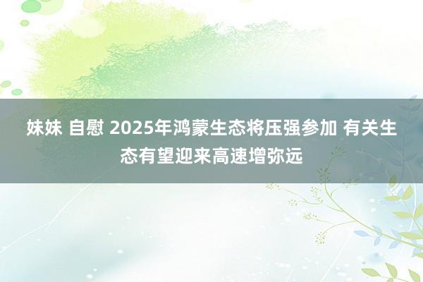 妹妹 自慰 2025年鸿蒙生态将压强参加 有关生态有望迎来高速增弥远