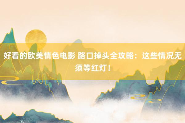 好看的欧美情色电影 路口掉头全攻略：这些情况无须等红灯！