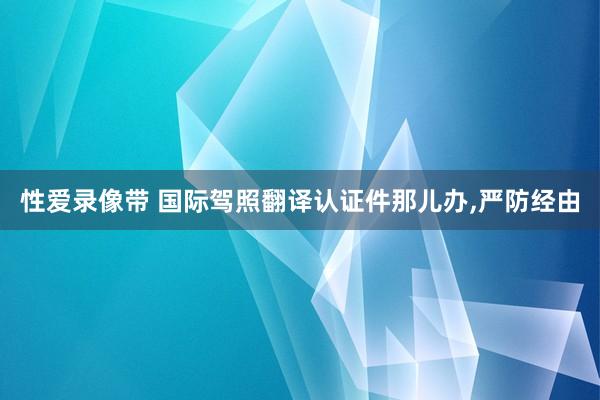 性爱录像带 国际驾照翻译认证件那儿办，严防经由