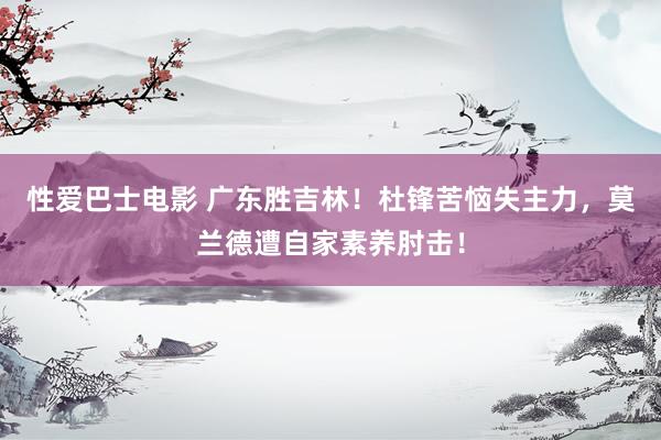 性爱巴士电影 广东胜吉林！杜锋苦恼失主力，莫兰德遭自家素养肘击！