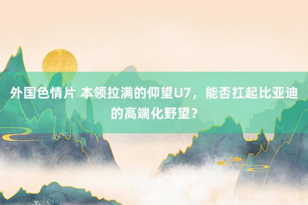 外国色情片 本领拉满的仰望U7，能否扛起比亚迪的高端化野望？