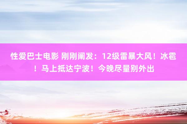 性爱巴士电影 刚刚阐发：12级雷暴大风！冰雹！马上抵达宁波！今晚尽量别外出