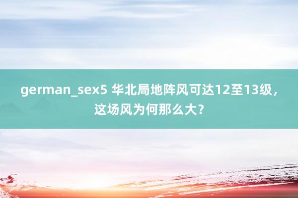 german_sex5 华北局地阵风可达12至13级，这场风为何那么大？