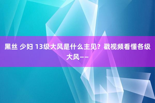 黑丝 少妇 13级大风是什么主见？戳视频看懂各级大风——