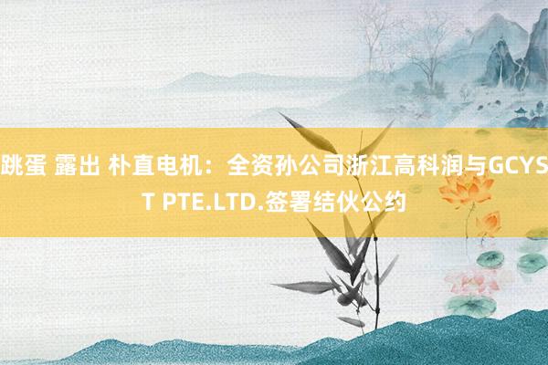 跳蛋 露出 朴直电机：全资孙公司浙江高科润与GCYST PTE.LTD.签署结伙公约