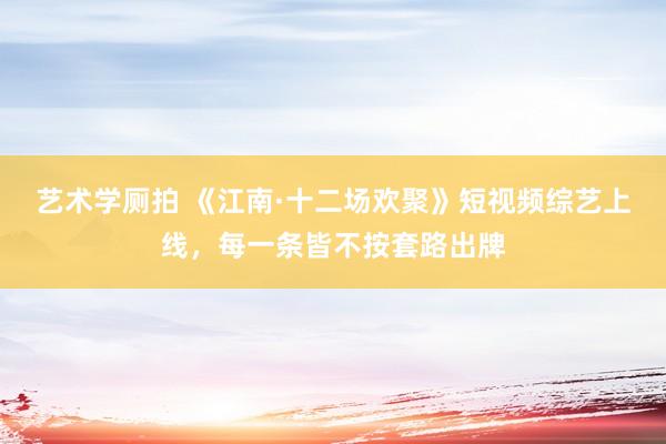 艺术学厕拍 《江南·十二场欢聚》短视频综艺上线，每一条皆不按套路出牌